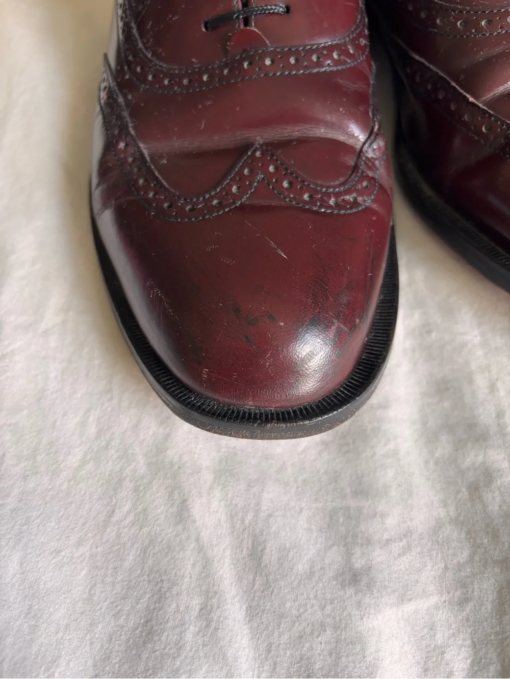 Vintage Cole Haan Burgundy Wingtip Oxford Dress Shoes • Size 11.5